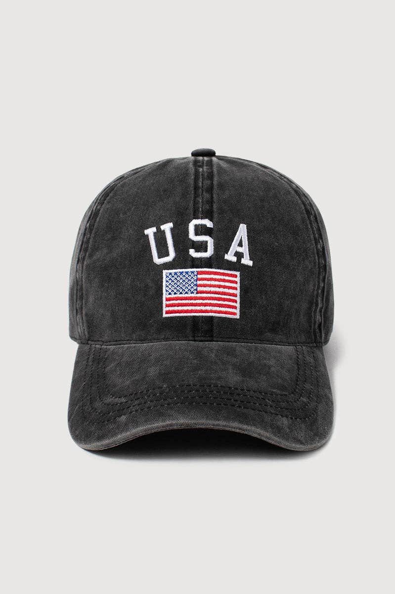Navy USA patriotic baseball cap with stars and stripes The Pixie Garden