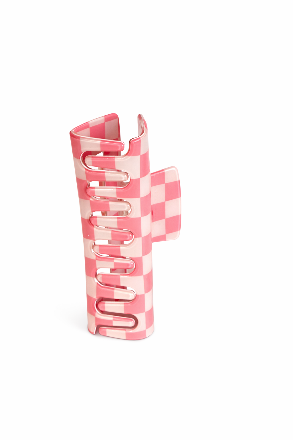 Pink gingham claw clip product detail salon-selected hair clip The Pixie Garden