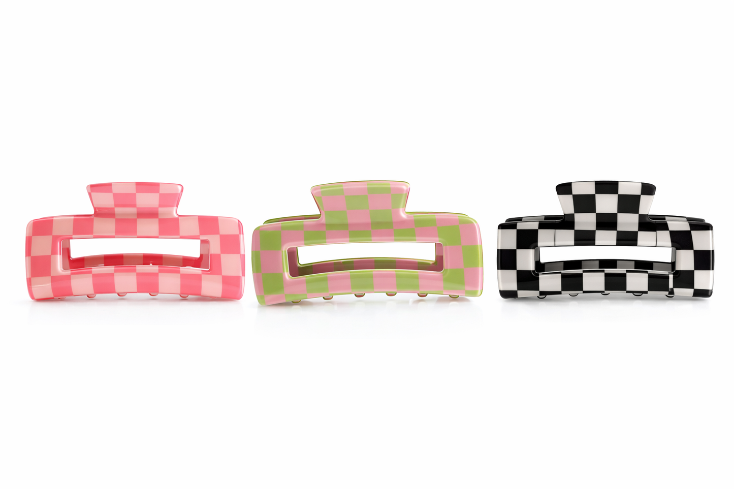 Pink Gingham claw clip