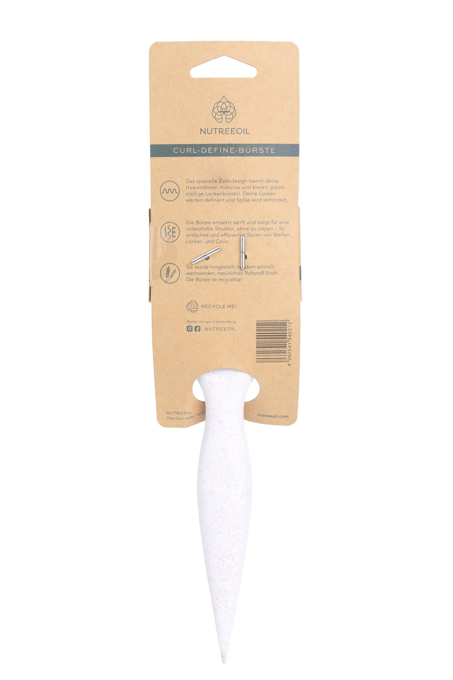 Curl-Define Brush wheat straw 3-in-1 styling brush for waves, curls, and coils
