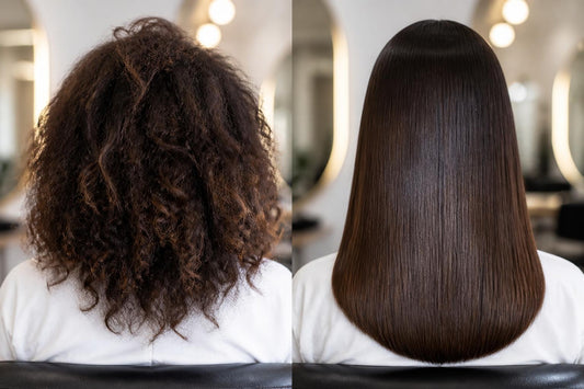 Woman with sleek polished hair using professional salon techniques for mirror-smooth finish The Pixie Garden