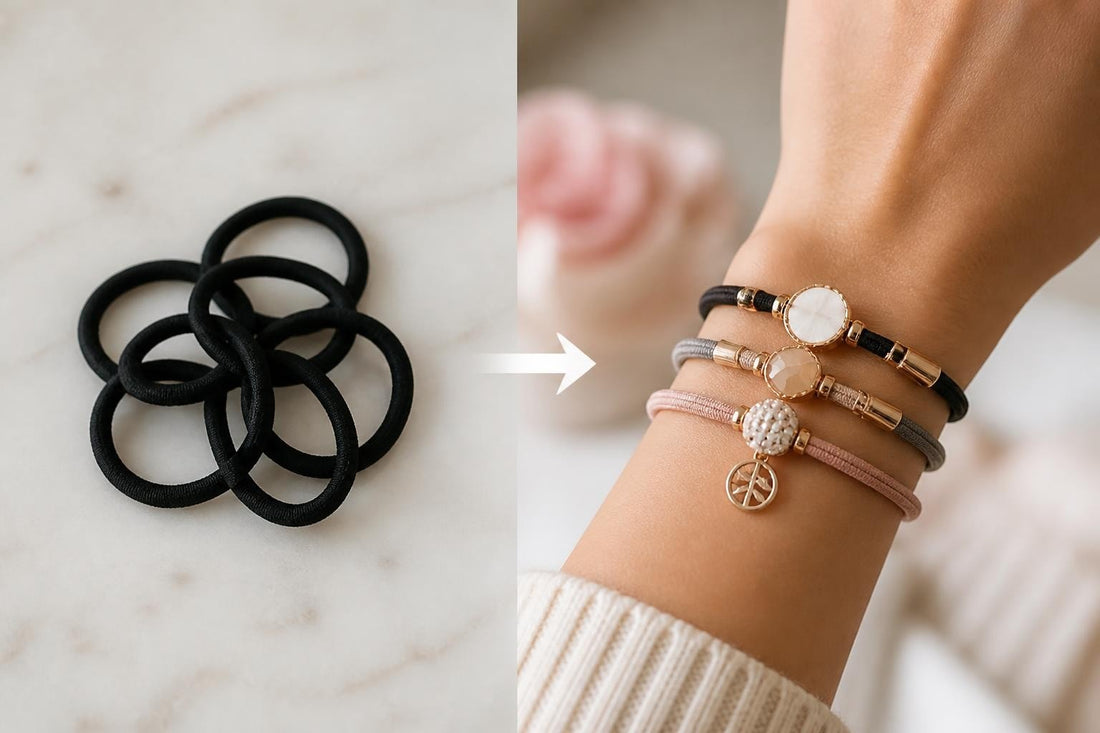 Smooth bracelet-style hair elastics that hold ponytails without creasing or breakage and double as wrist jewelry The Pixie Garden