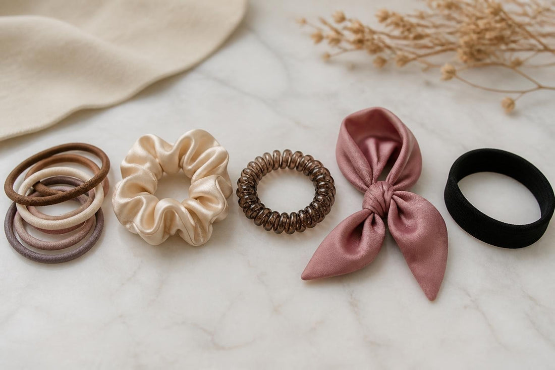 Five types of hairbands including elastic ties scrunchies and hair tie bracelets compared by a cosmetologist The Pixie Garden