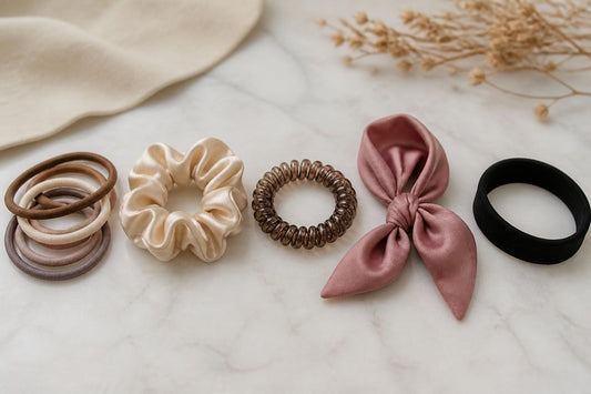 Five types of hairbands including elastic ties scrunchies and hair tie bracelets compared by a cosmetologist The Pixie Garden
