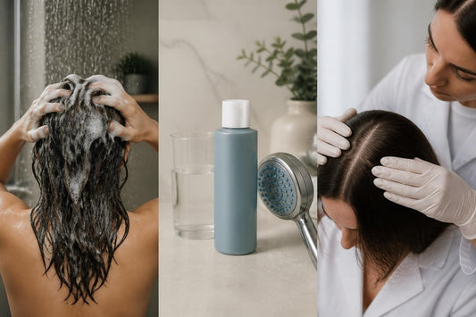 Licensed cosmetologist lathering clarifying shampoo into a client's scalp to remove odor-causing buildup The Pixie Garden
