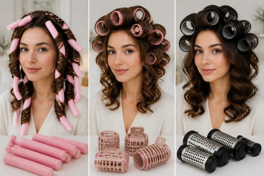 Foam rollers and heatless curl tools compared side by side for damage-free volume and defined curls The Pixie Garden