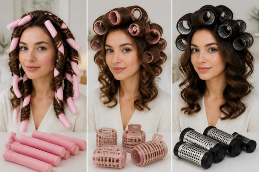 Foam rollers and heatless curl tools compared side by side for damage-free volume and defined curls The Pixie Garden