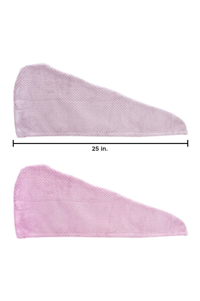 Pink microfiber hair towel wrap with button loop closure, The Pixie Garden