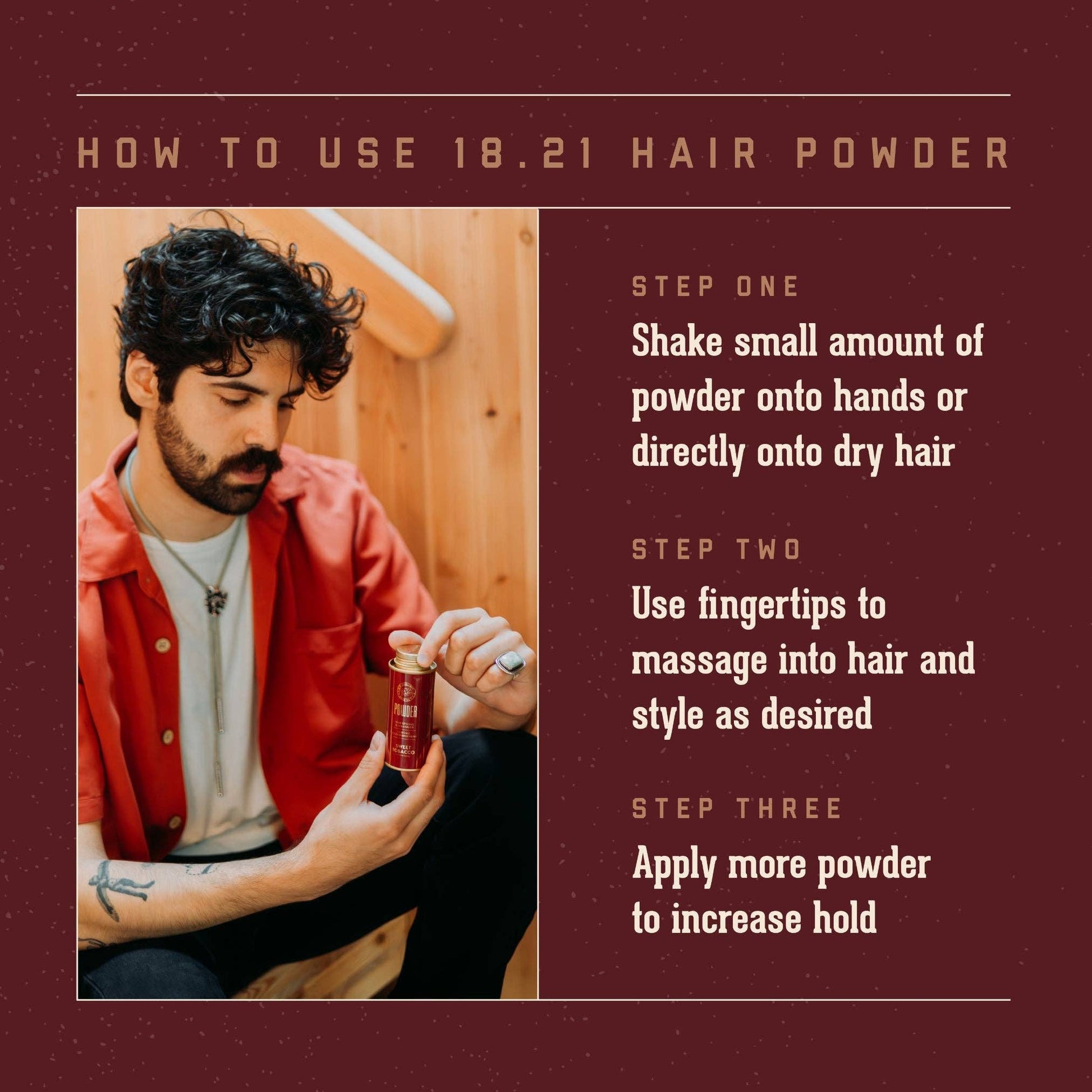 18.21 Man Made Sweet Tobacco hair powder matte finish volume and texture