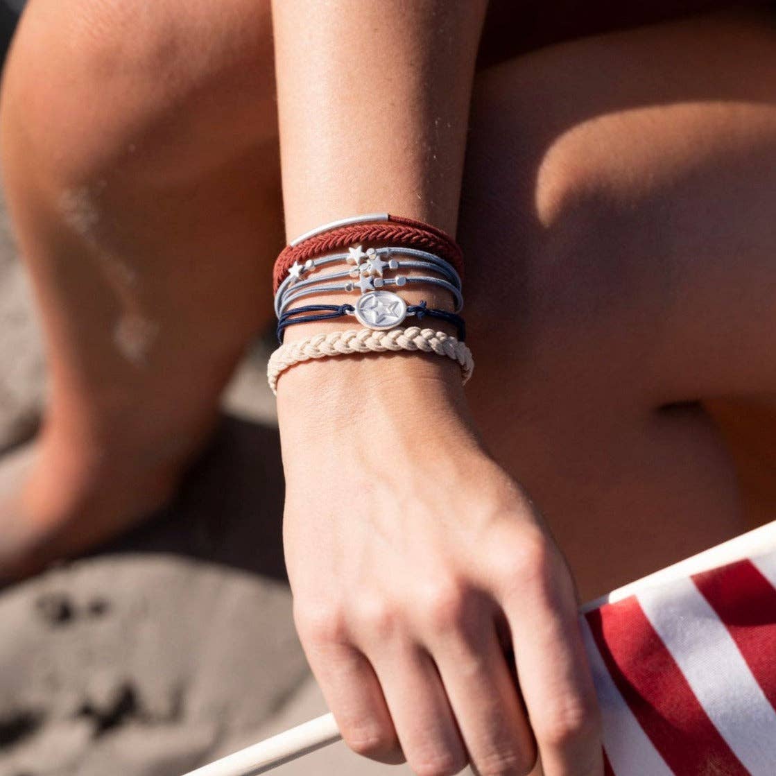 Brave patriotic hair tie bracelet set gift for her The Pixie Garden
