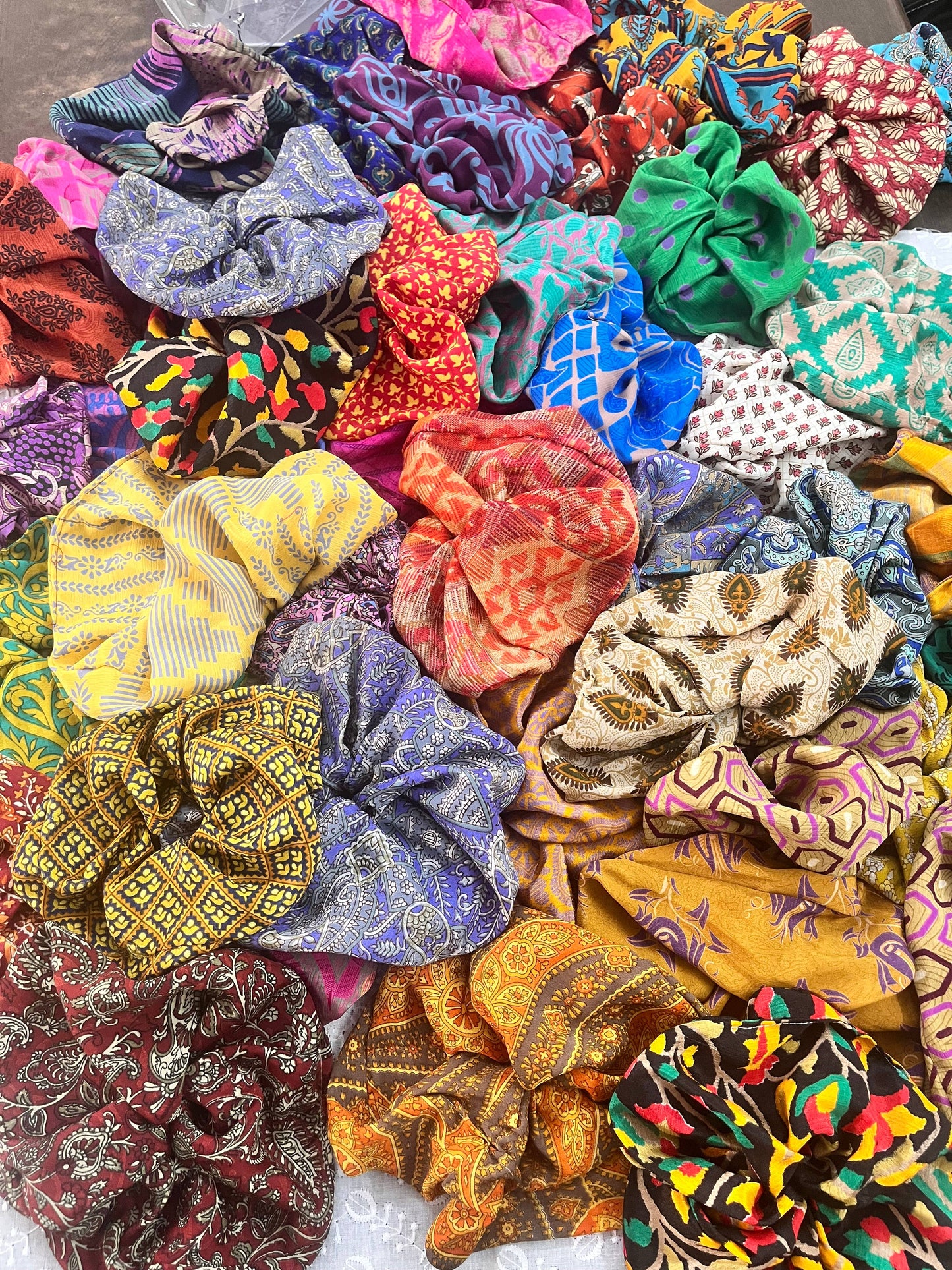 Upcycled Vintage Silk Scrunchie | Handmade