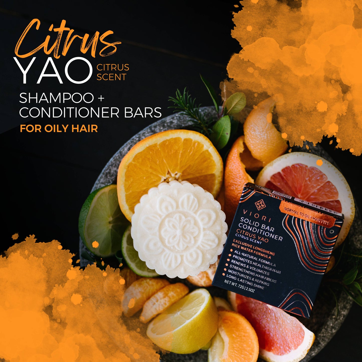 Citrus Yao conditioner bar for oily scalp | Longsheng rice water formula | Salon-Selected | The Pixie Garden