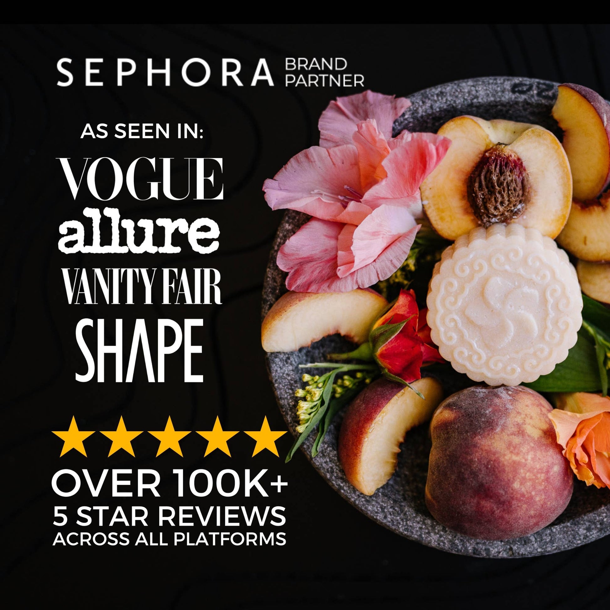 Peach Hibiscus shampoo bar packaging close-up | Limited edition floral rice water shampoo | The Pixie Garden