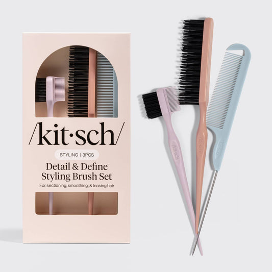 Kit'sch Detail and Define Styling Brush Set with packaging light gray background salon-selected The Pixie Garden