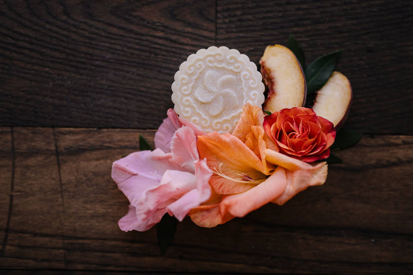 Peach Hibiscus shampoo bar rich lather foam | Sulfate-free limited edition rice water shampoo | The Pixie Garden