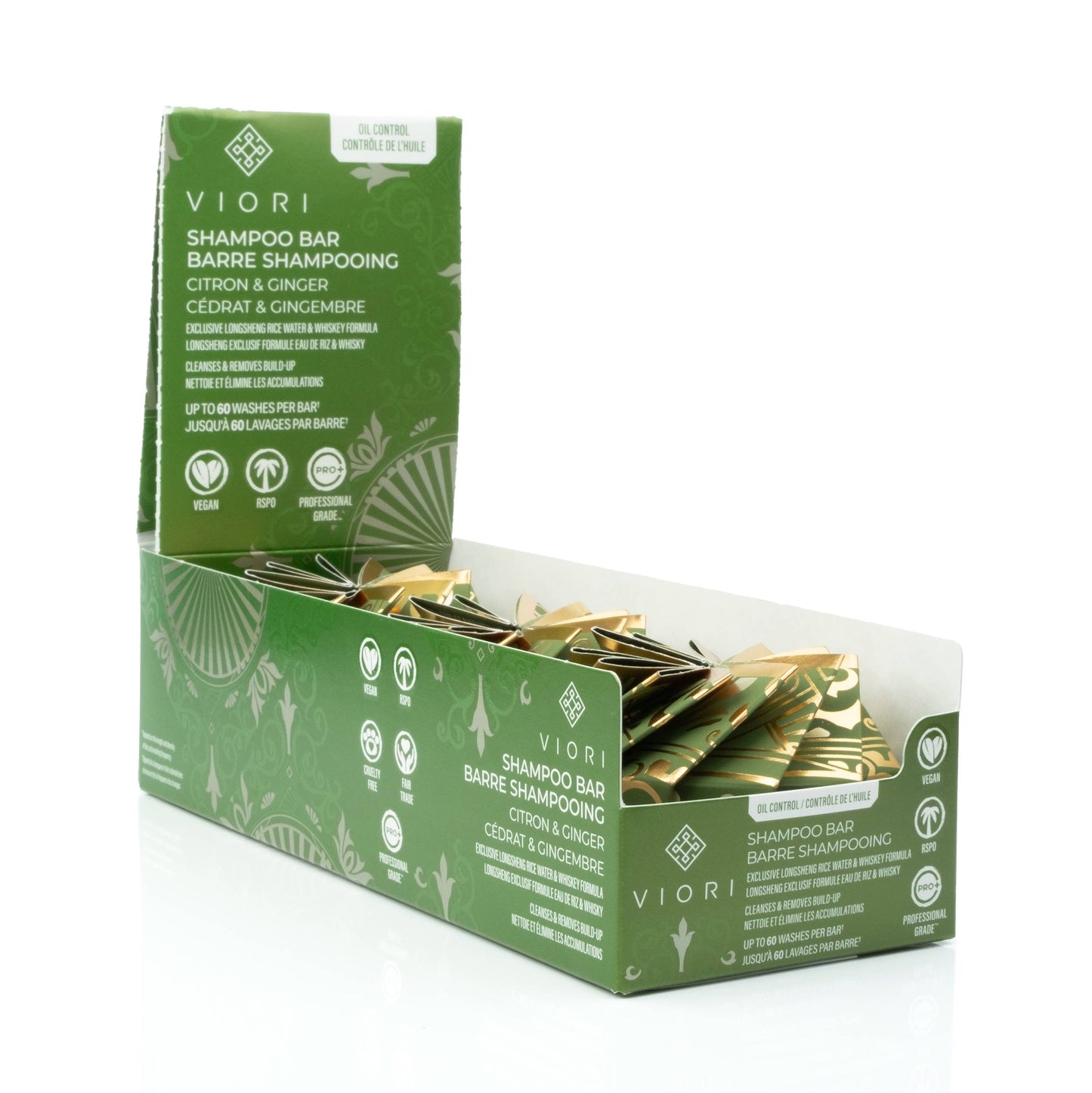 Men's Citron and Ginger rice water shampoo bar 3-pack for oily hair, salon-selected by The Pixie Garden