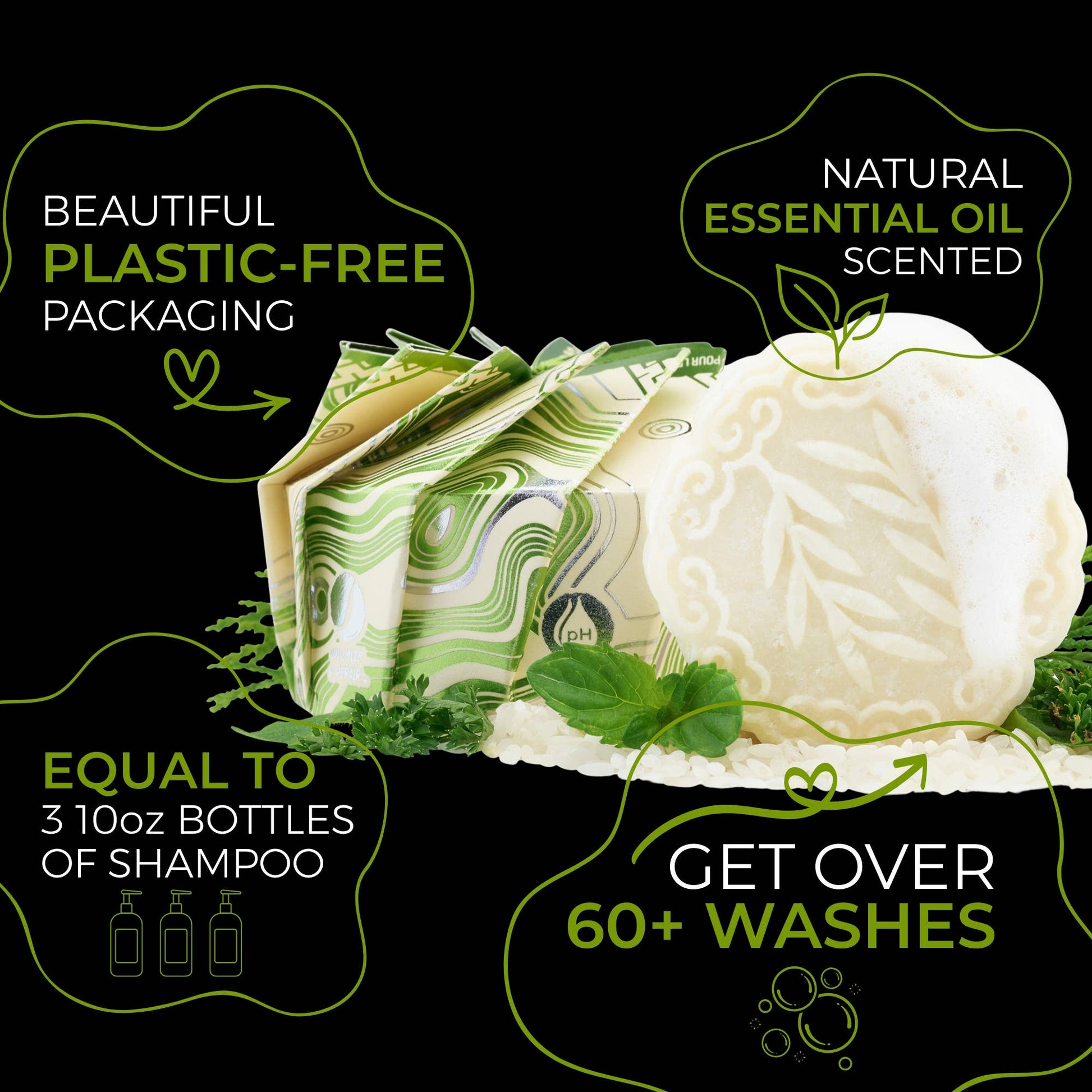 Tea Tree Mint shampoo bar for scalp health and dandruff | Sulfate-free solid shampoo | The Pixie Garden