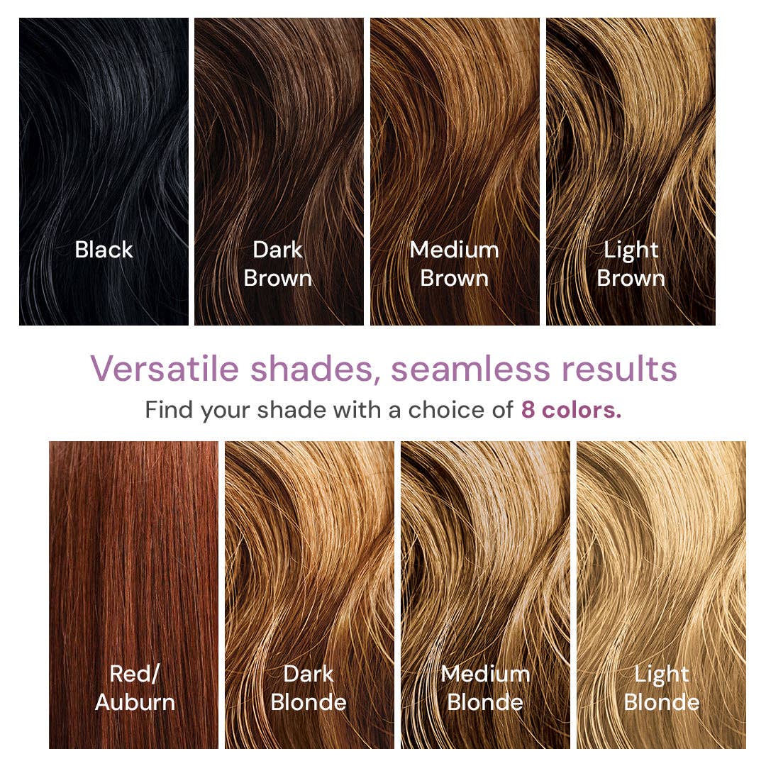 Root concealer spray shade chart for different hair colors
