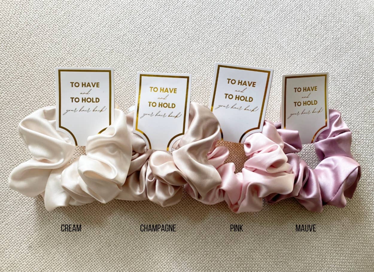 Silk satin scrunchie assorted colors salon selected The Pixie Garden
