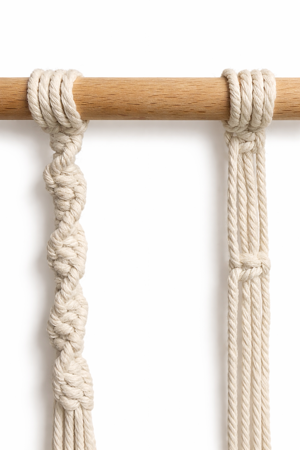 Macrame hair clip organizer wall mount The Clip Garden natural rope display