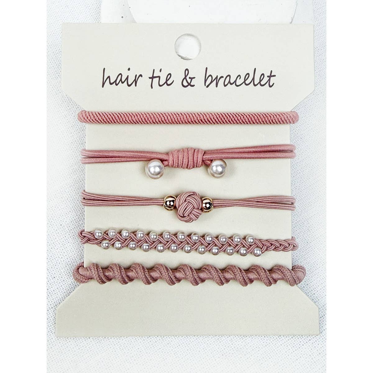 Boho pearl detail hair tie bracelets gold accents salon-selected The Pixie Garden