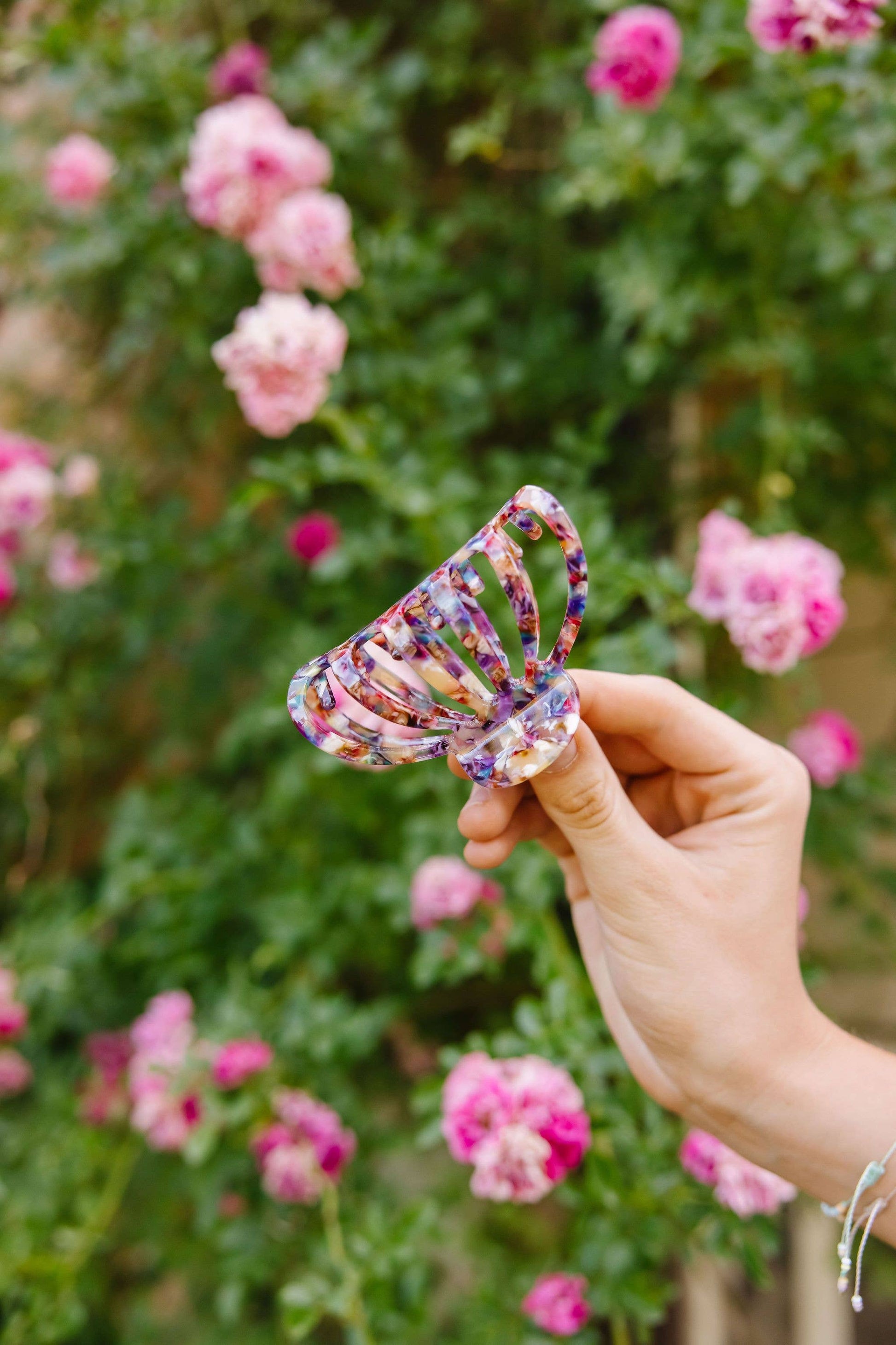 Carlisle claw clip colorful design held in hand salon-selected The Pixie Garden