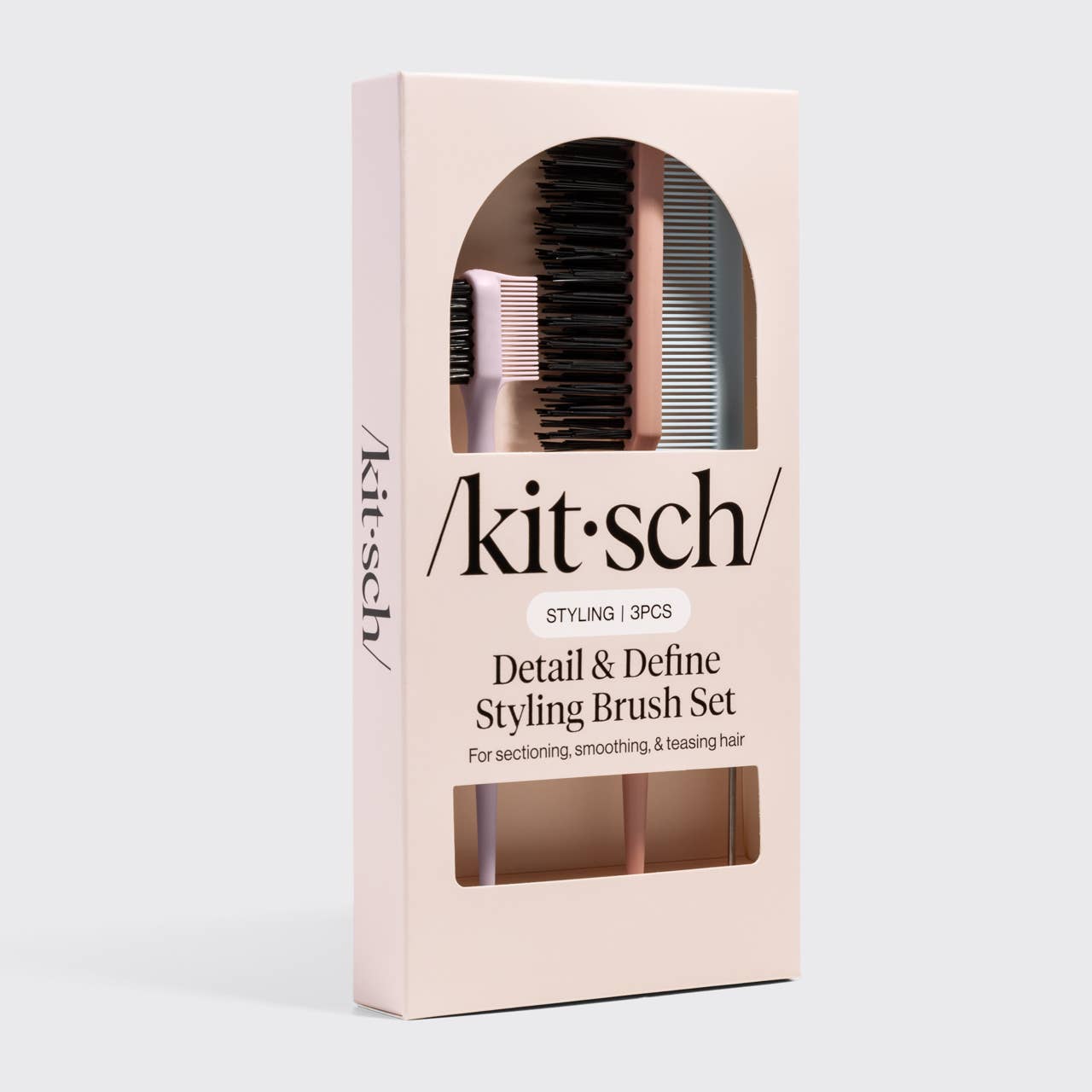 Kit'sch Detail and Define Styling Brush Set packaging light gray background salon-selected The Pixie Garden