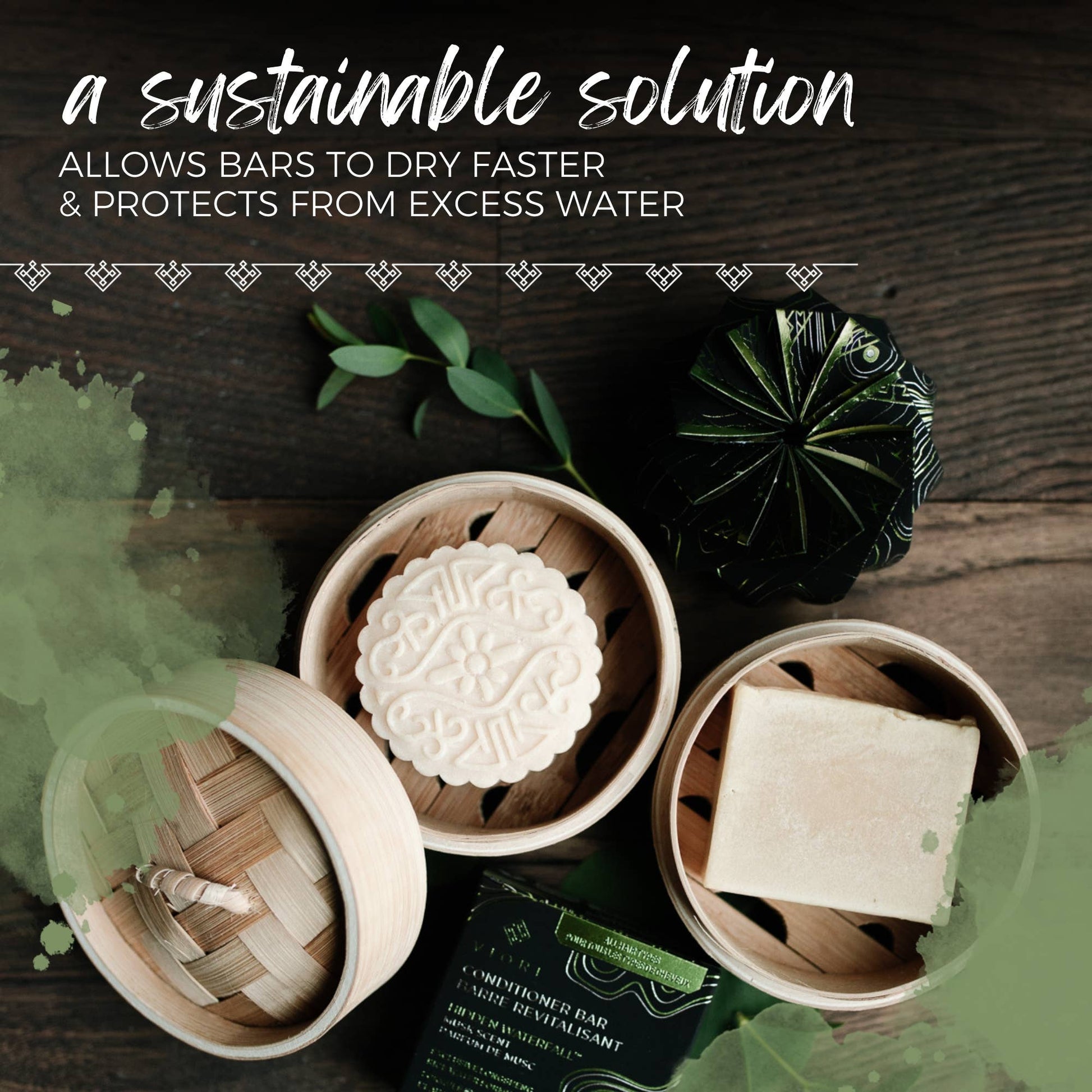 Bamboo bar holder in shower with shampoo bar | Extends bar life | Salon-Selected | The Pixie Garden