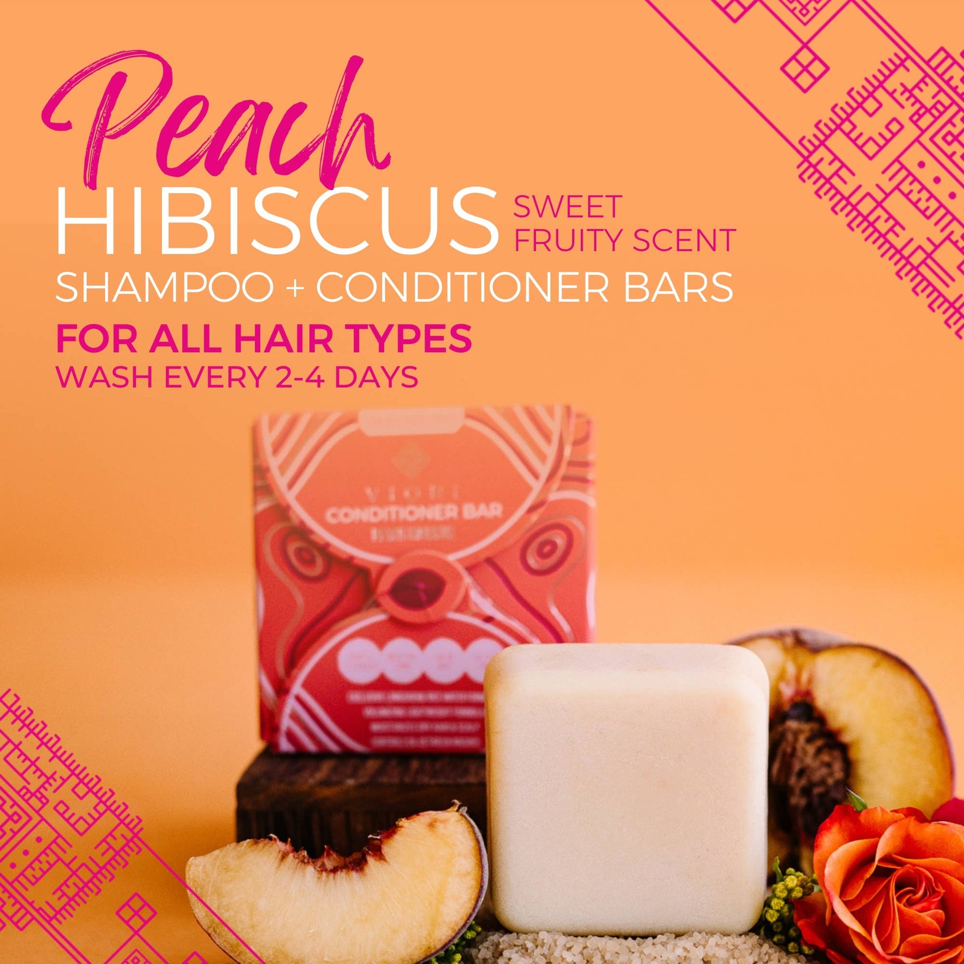 Viori Peach Hibiscus conditioner bar in shower lifestyle | Limited edition deep moisture | The Pixie Garden