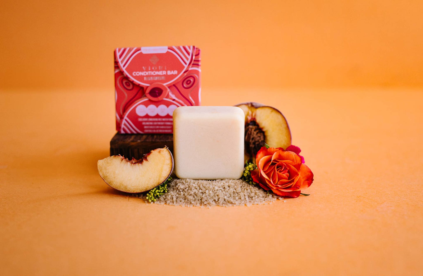 Viori Limited Edition Peach Hibiscus Conditioner Bar | Longsheng rice water deep moisture | The Pixie Garden
