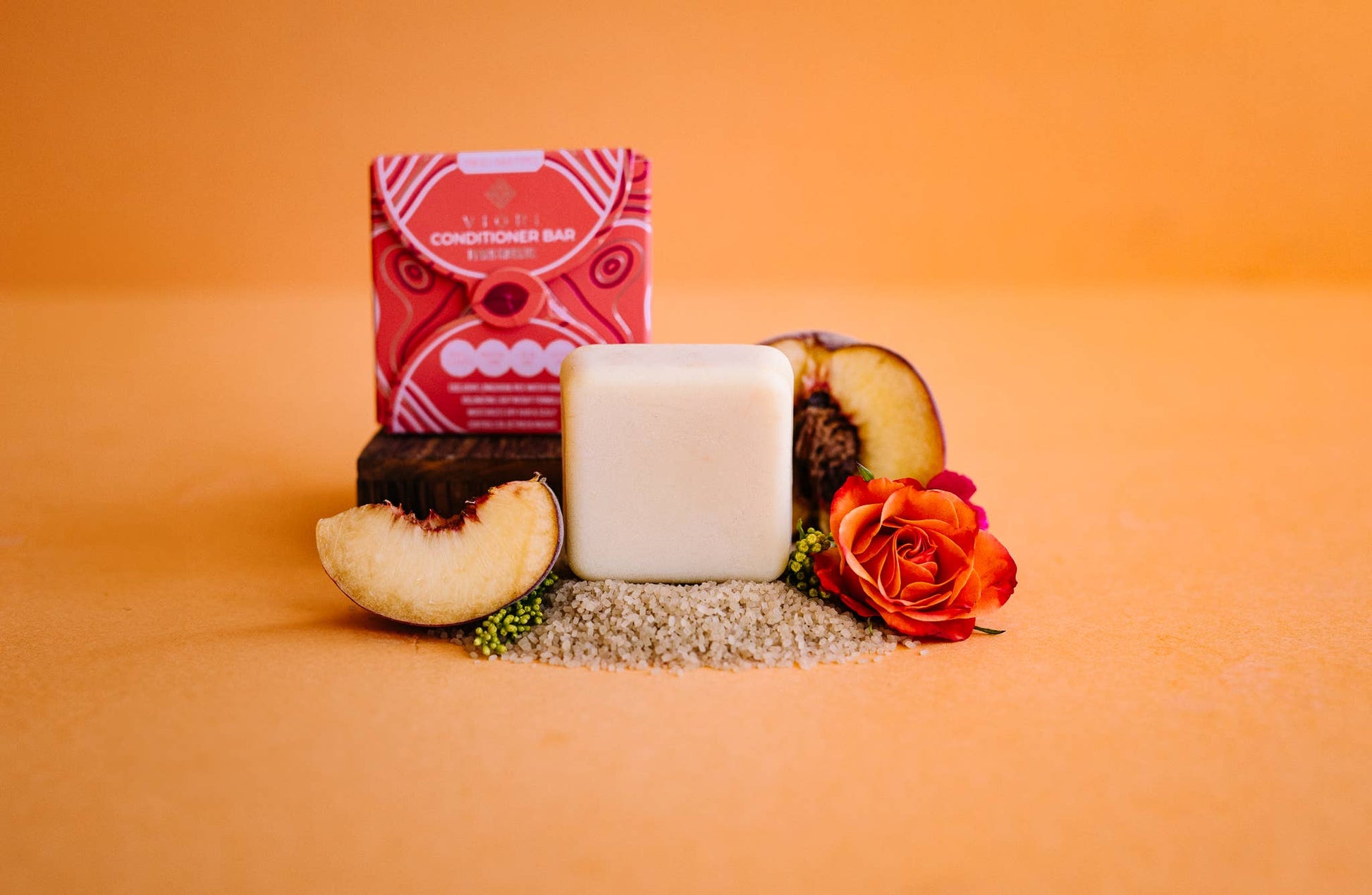 Viori Limited Edition Peach Hibiscus Conditioner Bar | Longsheng rice water deep moisture | The Pixie Garden