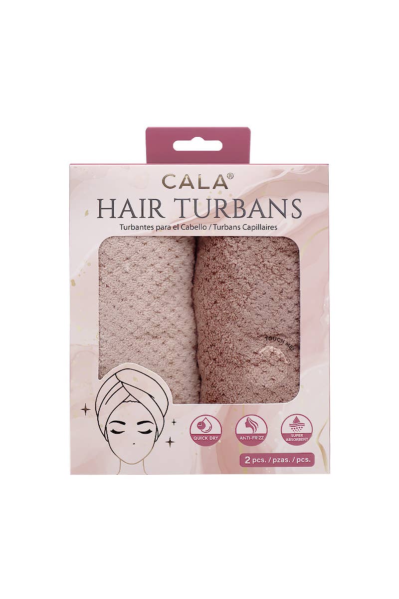 Nude microfiber hair turban set of 2, salon-selected by The Pixie Garden