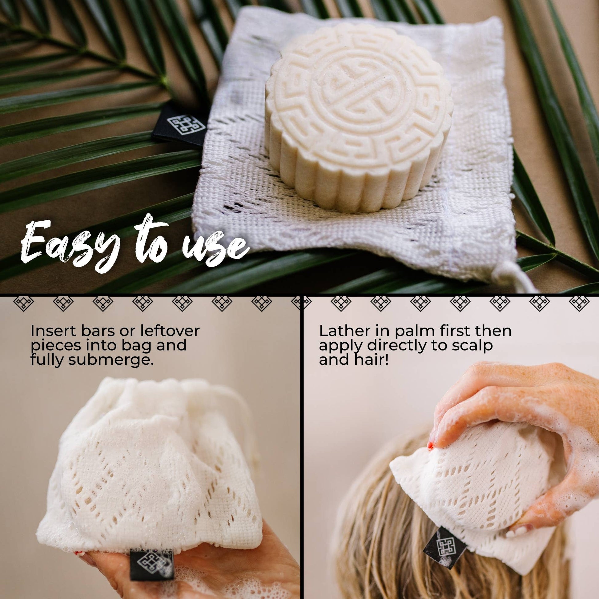 Reusable red bamboo shower bag that helps shampoo bars last longer, The Pixie Garden