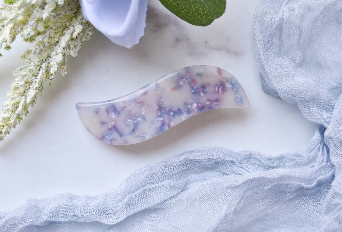 Wave French Barrette Collection: Cerulean