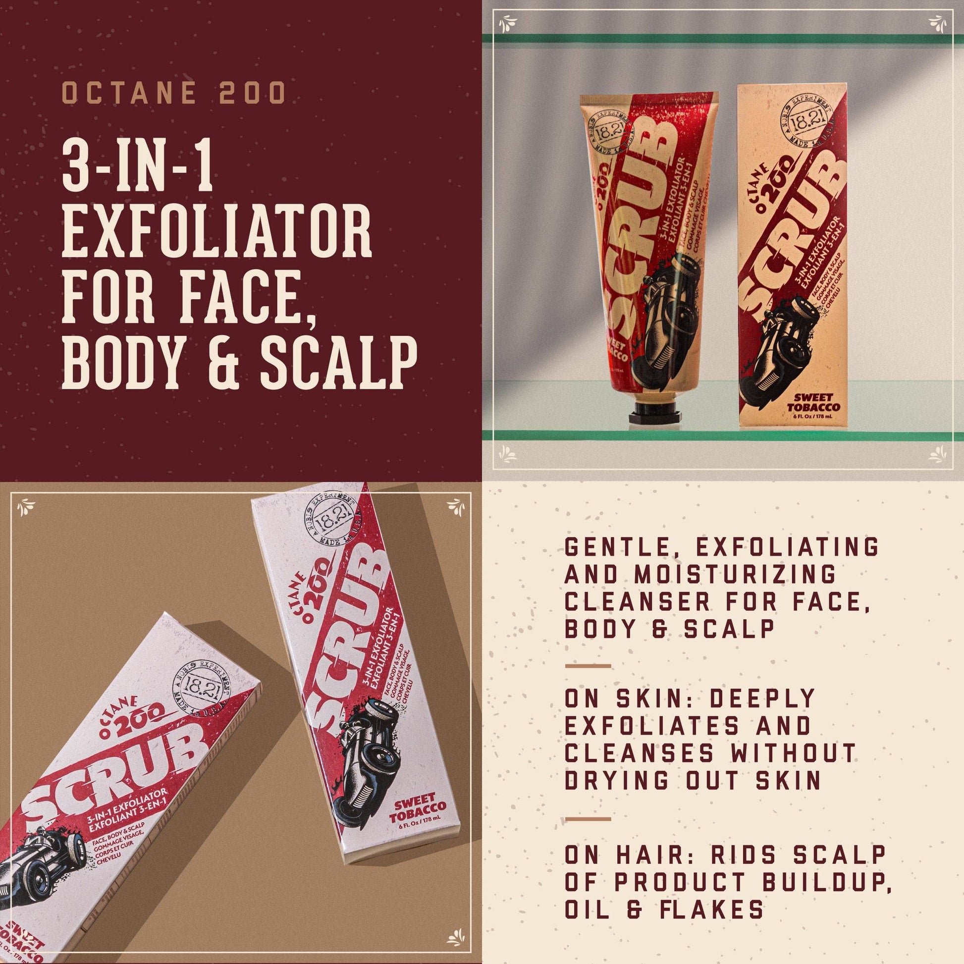 18.21 Man Made Octane 200 3-in-1 exfoliating scrub for men
