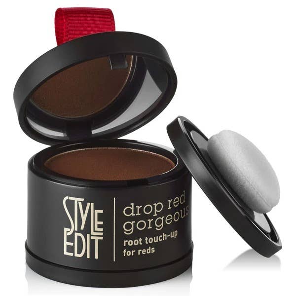 Style Edit root touch-up powder compact open with sponge applicator, The Pixie Garden