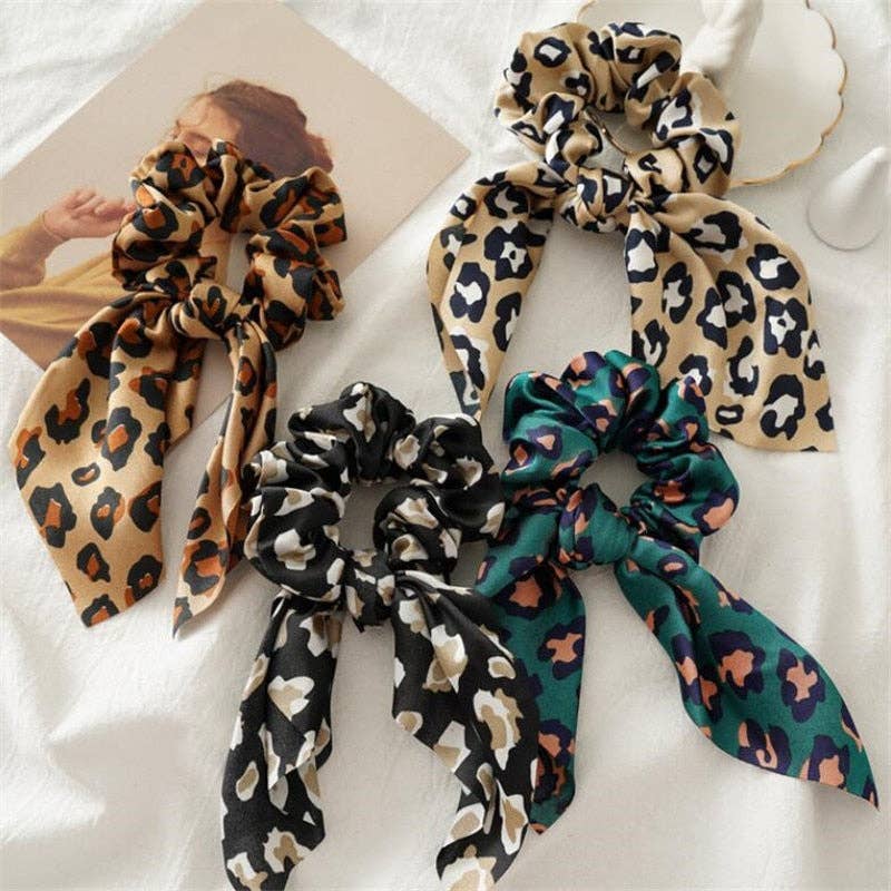 Leopard print scrunchie texture detail close-up salon-selected The Pixie Garden