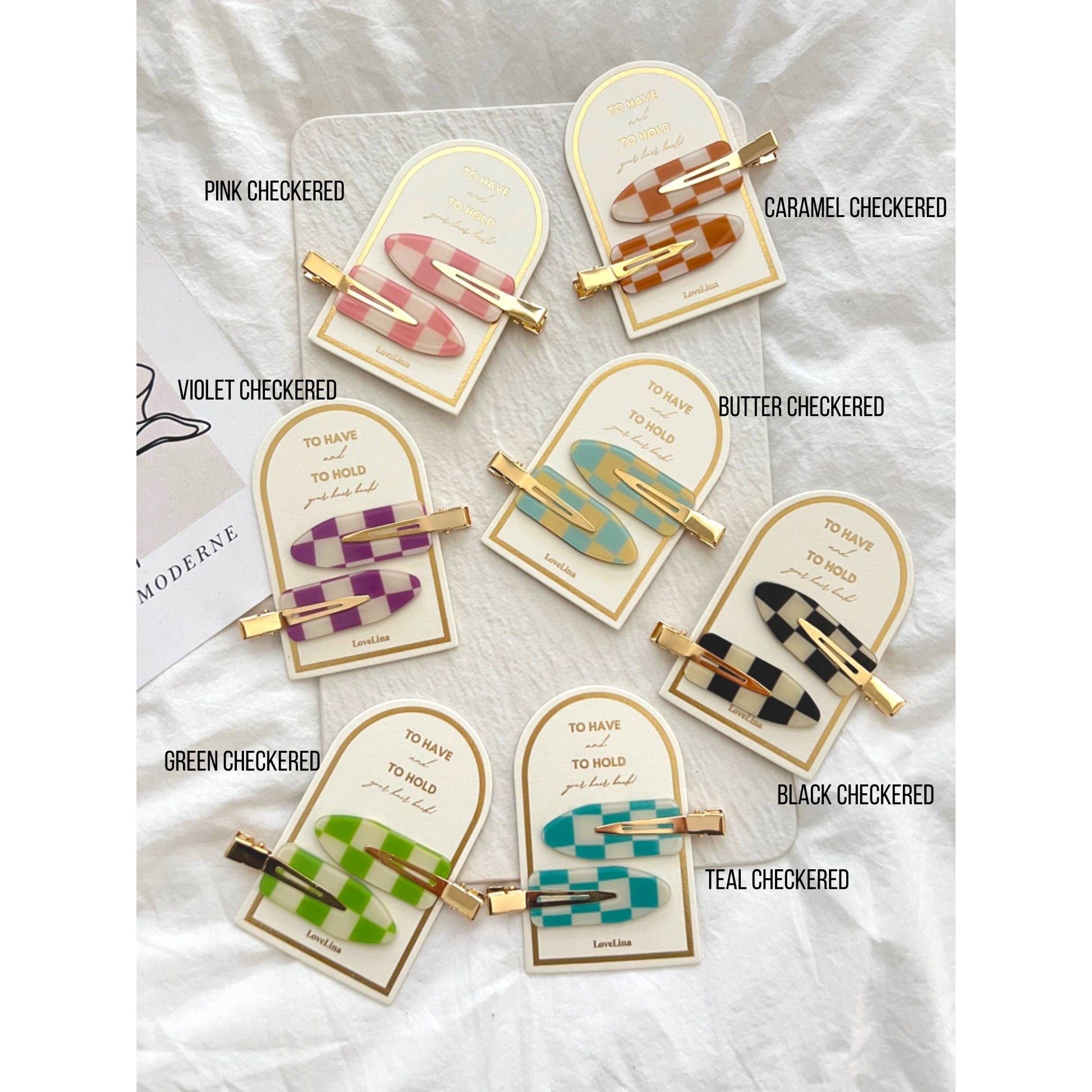 Crease-free checkered snap clips assorted colors salon-selected The Pixie Garden