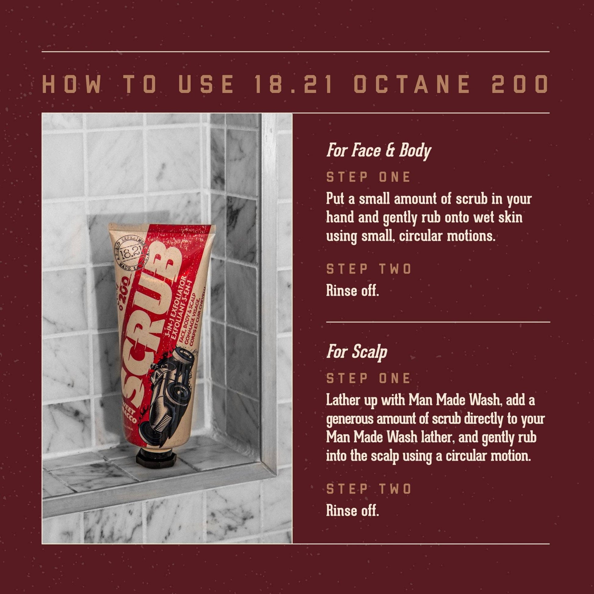 18.21 Man Made Octane 200 moisturizing body scrub Sweet Tobacco